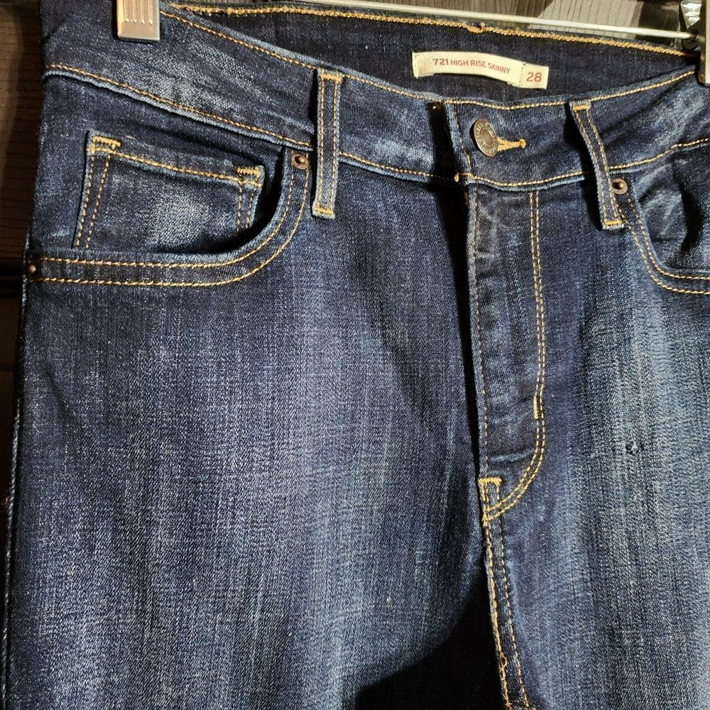 Levi's 721 High Rise Skinny Jeans - Blue Story - Picture 11 of 14